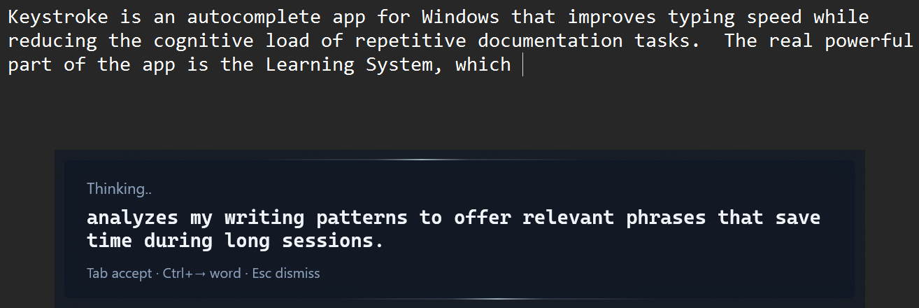 Keystroke Learning System analyzing writing patterns across apps